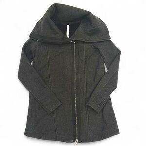 Lululemon Virasana Blanket Wrap Jacket Coat Womens Size 8 Moto Zip Shawl Gray